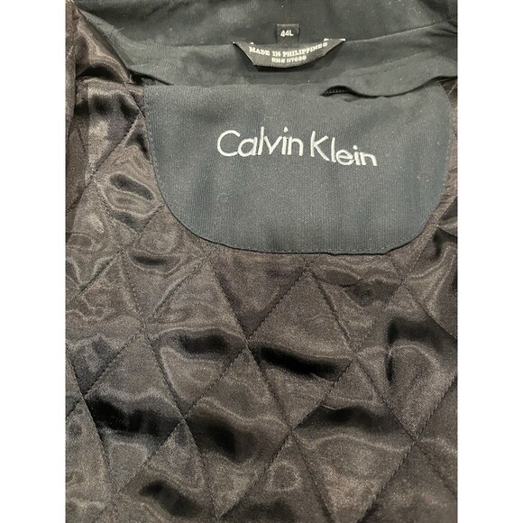 Calvin Klein Men's Black Trench Coat 44 L Thermolite Removable Liner Model Blend - Picture 10 of 12